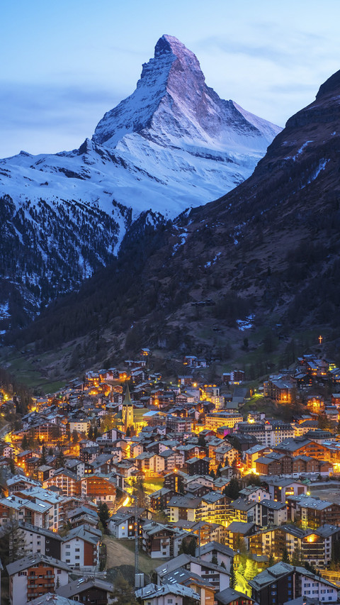 Bueatiful Village near Snowy Mountain preview