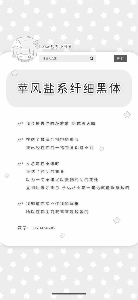 苹风盐系纤细黑体 preview