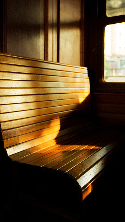 Old train vintage bench wooden nostalgia preview