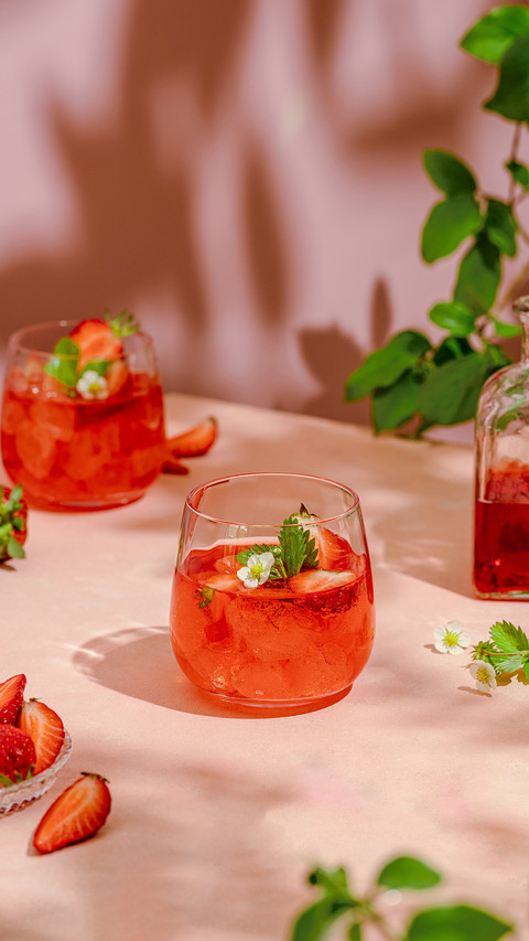 Strawberry Lemonade with Strawberry Flowers preview