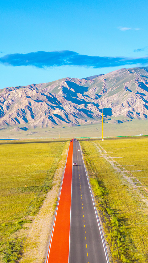 Mountains and straight roads preview