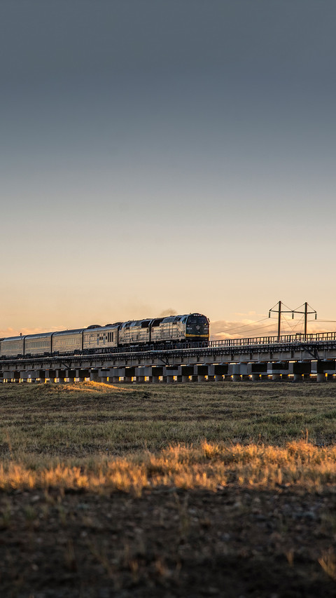 China railway trains on the Gobi Desert preview