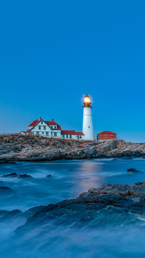 Portland Head Lighthouse in blue preview