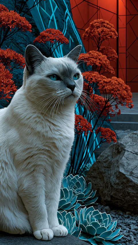 Neon Floral Kitty preview