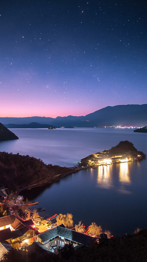 Lake Town Under The Starry Sky preview