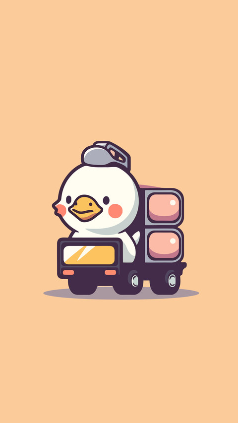 Illustration of a cute pet driving a car preview