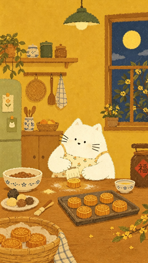中秋至插画壁纸-锐景创意 preview