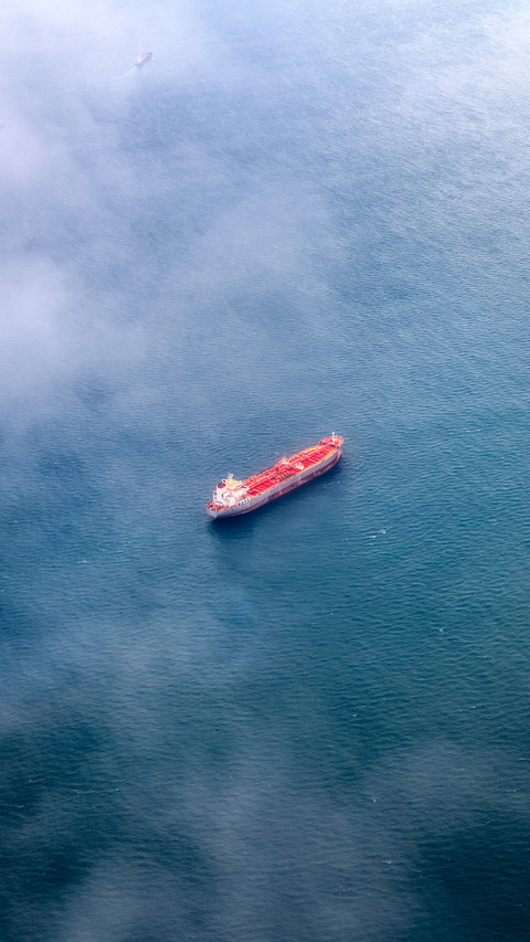 OilChemical tanker at sea - Aerial view preview