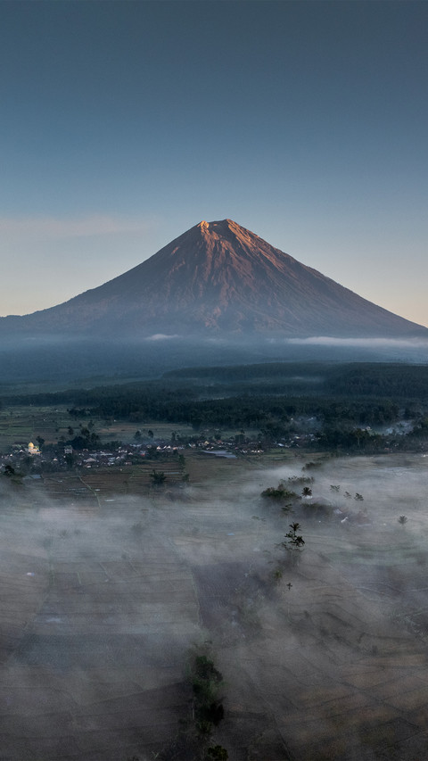 Morning mist in the volcanic town of indonesia 2 preview