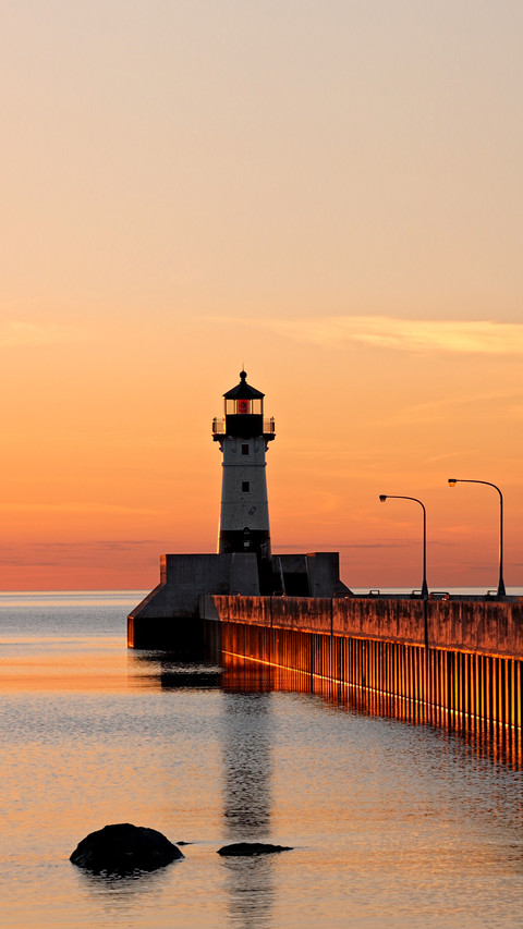 Great Lake Harbor Lighthouse Sunrise - Duluth Minnesota preview