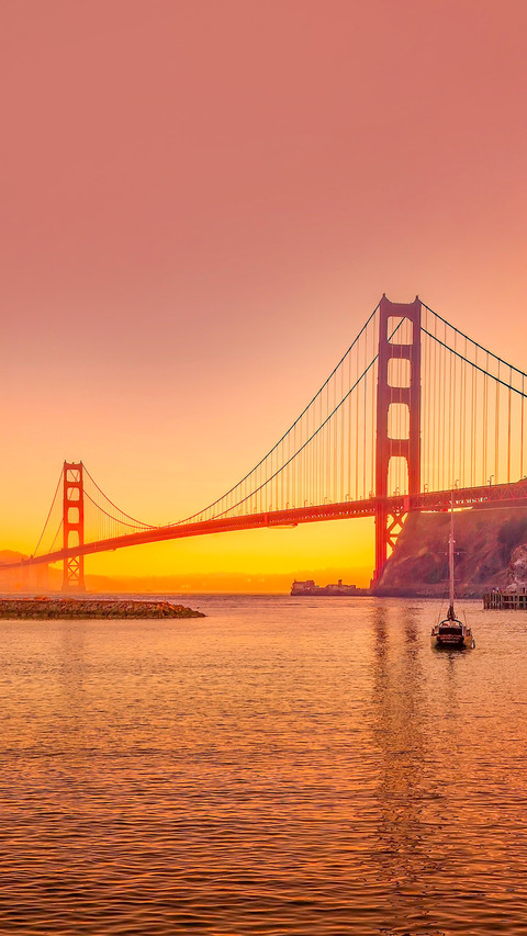 The Golden Gate Bridge in San Francisco at sunset preview
