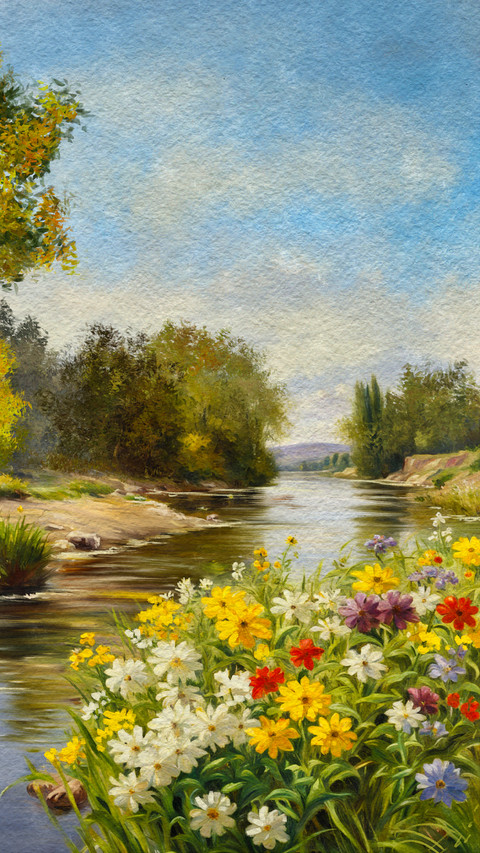 Countryside oil painting preview