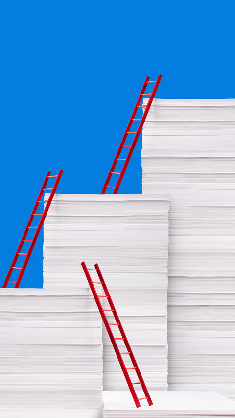 A ladder for climbing the pile of paper preview