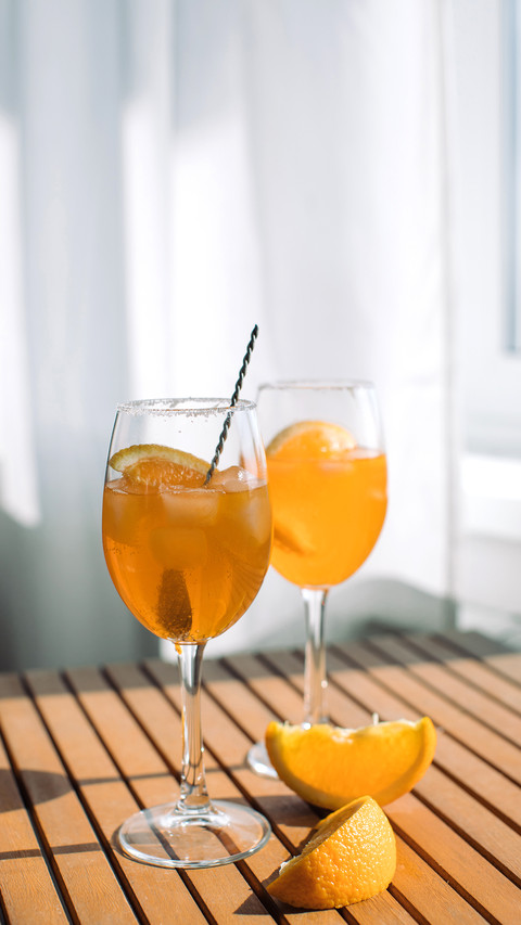 Summer refreshing aperitif drink on the terrace table preview