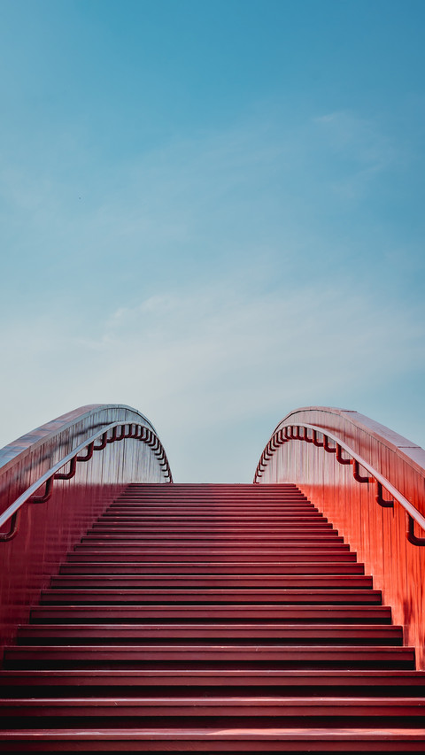 Beautiful red wooden bridge in Phra Nakhon Si Ayutthaya preview