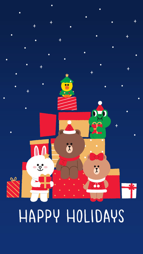 line friends 圣诞壁纸 preview
