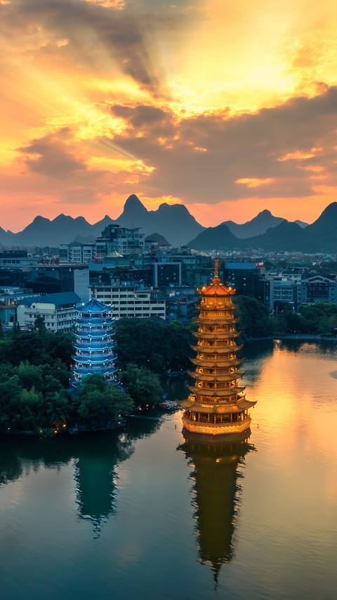 Guilin sun moon twin towers preview