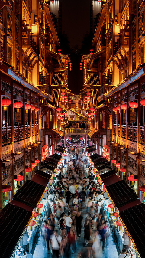A Commercial Street With Many Tourists preview