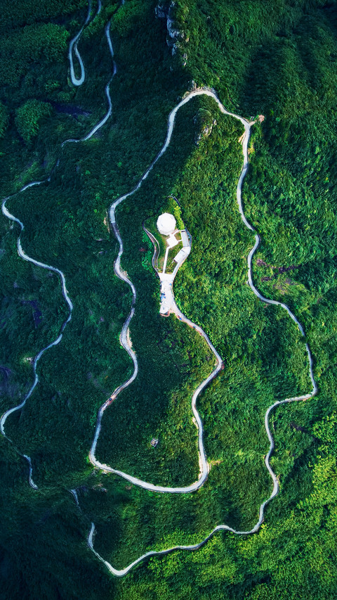 Aerial photography of winding mountain roads preview