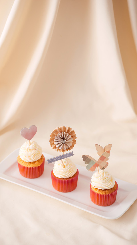 Tasty sweet pink cupcakes preview