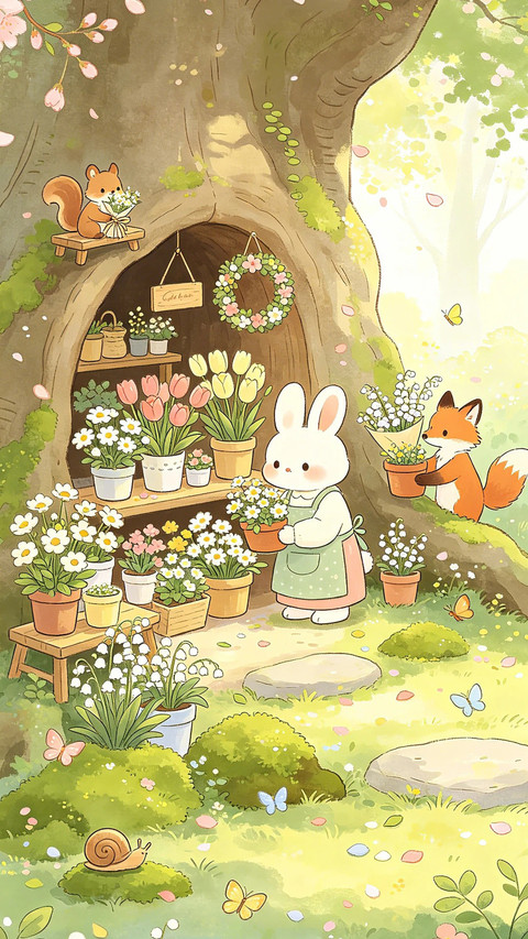 治愈卡通插画壁纸-锐景创意 preview