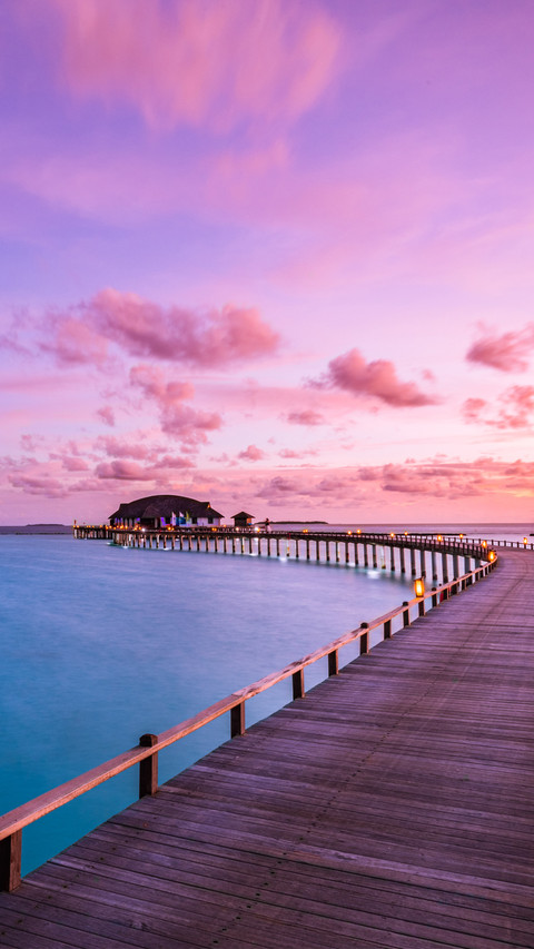 Amazing sunset panorama at Maldives preview