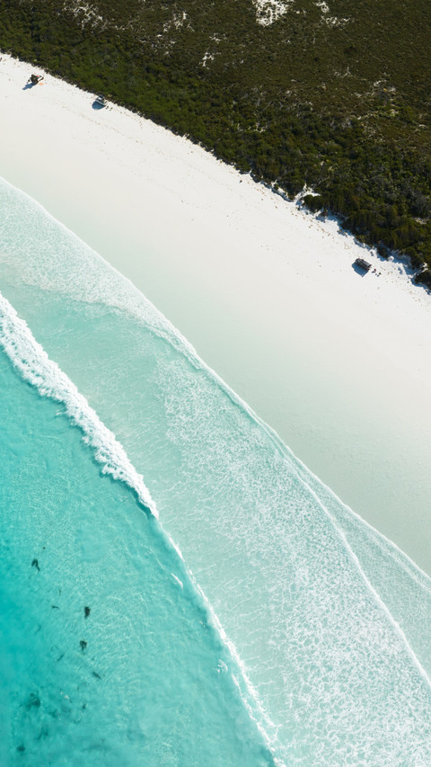 High angle view of the coastline of lucky bay preview