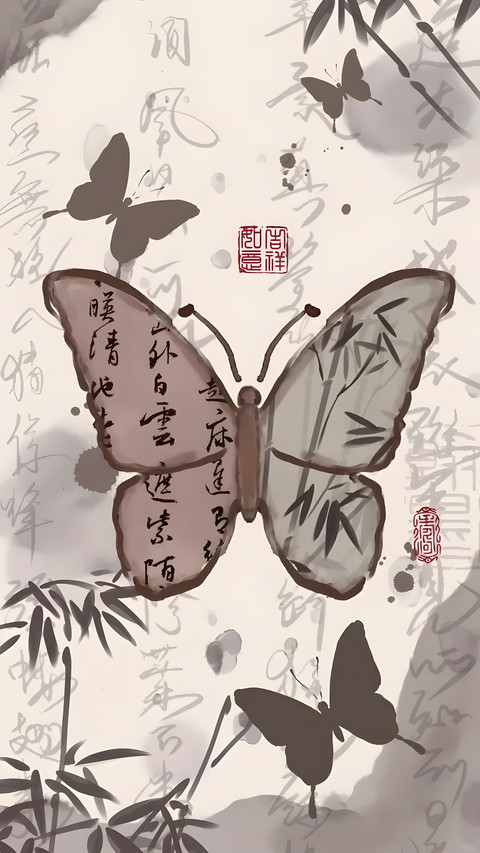 古风蝴蝶壁纸-锐景创意 preview