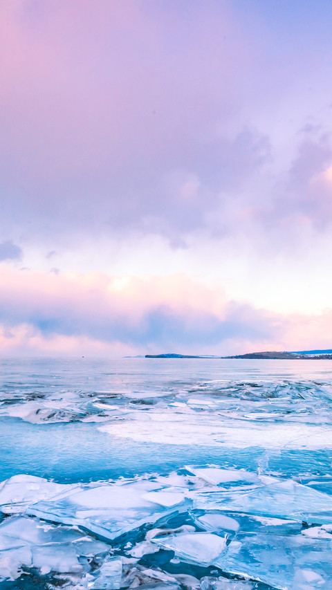 The ice surface of Lake Baikal in Russia preview