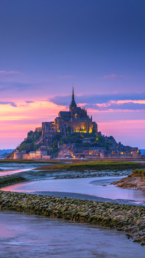 Mont Saint-Michel view in the sunset light preview