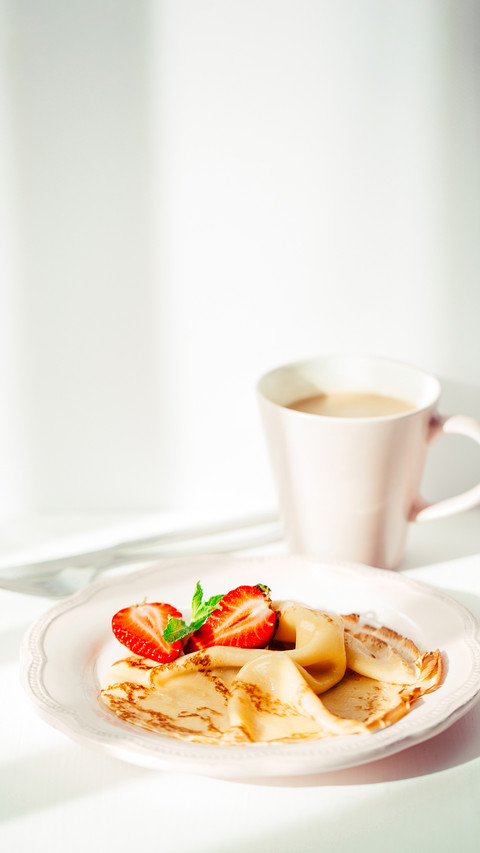 Breakfast pancakes with strawberries preview