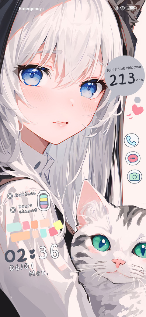 Girl and White Cat preview