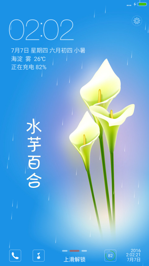 水芋百合【下雨特效+简洁自然锁屏】 preview