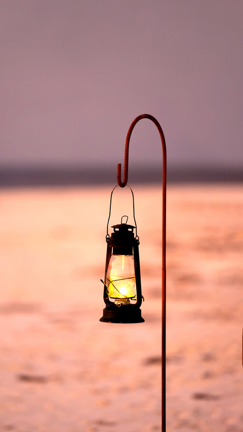 Night lamp on the seashore preview