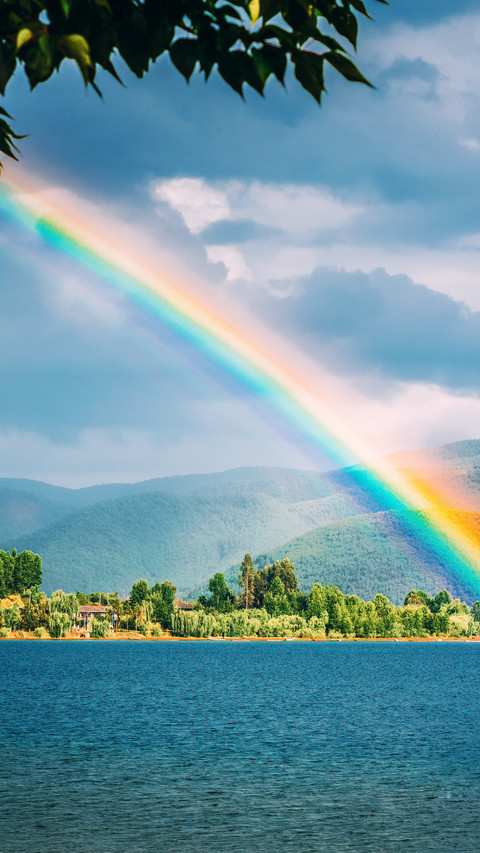 The rainbow view of Lugu Lake in Yunnan Province preview