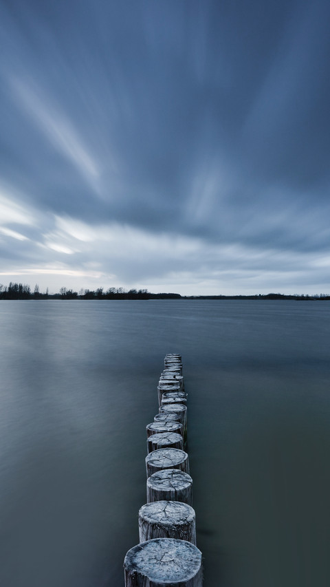 Lake at Sunset, Long Wooden Pier preview