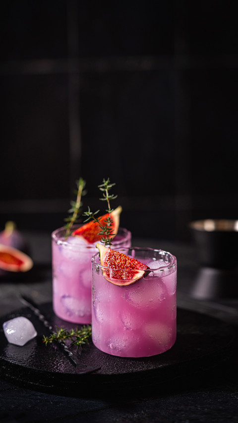 Purple Fig Cocktail with Ice and Thyme preview