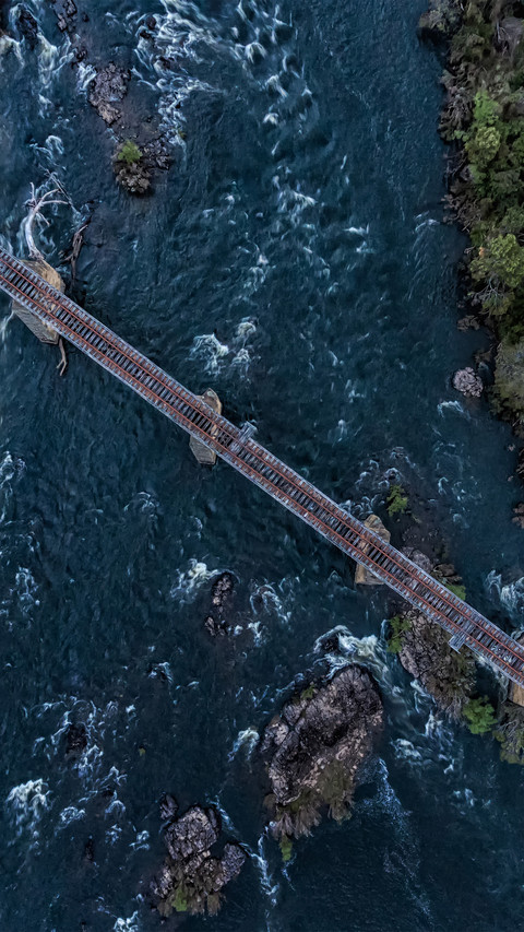 Abandoned railway tracks on the river preview