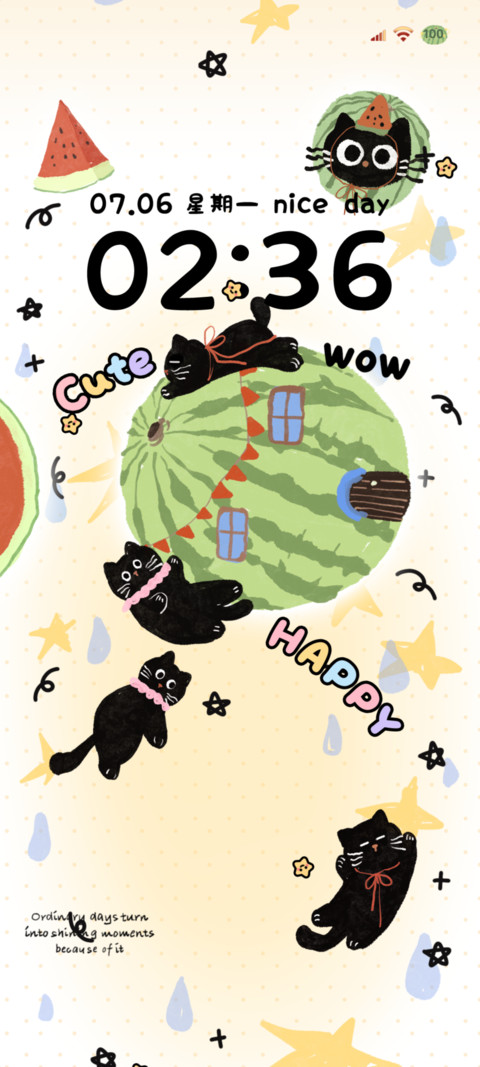 可爱西瓜小黑猫 preview