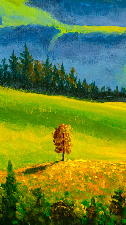 Landscape oil painting preview