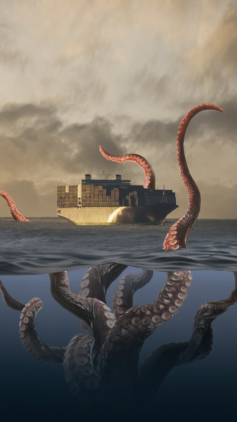 The mystery of strange shadows and sea monsters under the preview