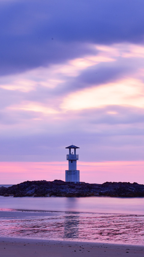 Sunset near by lighthouse preview