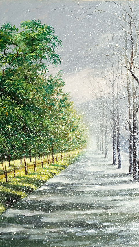 Oil painting on ice and snow preview