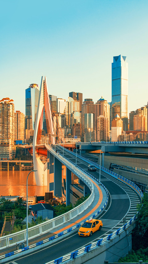 Bridge and urban buildings in Chongqing City preview